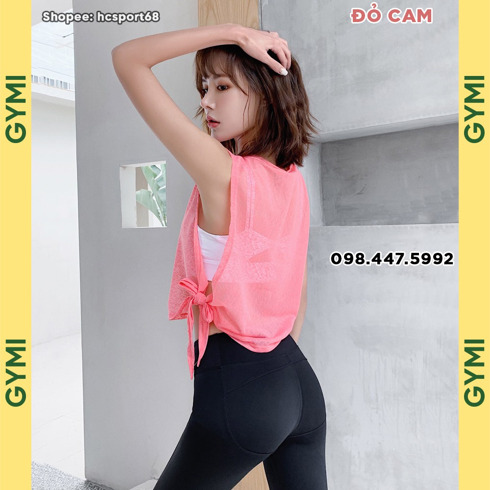 Áo tank top nữ tập gym yoga GYMI AT01 dáng rộng chất lụa mịn mát thoáng khí tập rumba thể thao