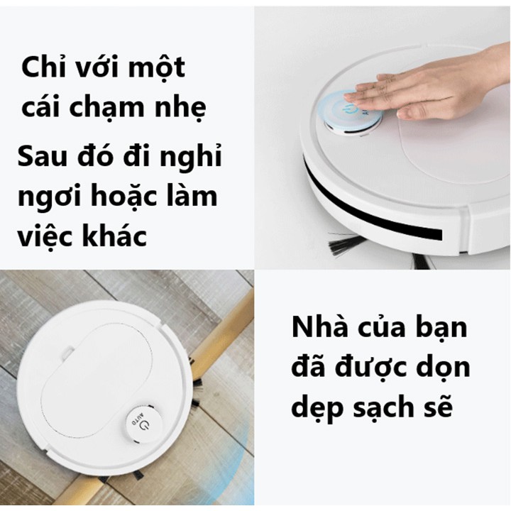 Robot Hút Bụi Lau Nhà Thông Minh ES350 PRO 2021 Cao Cấp 3 Trong 1, Cảm Biến Chạm, Chống Va Chạm Thông Minh Có Led