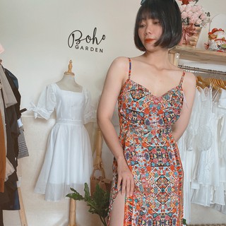 Đầm maxi xẻ tà phong cách Boho quyến rũ