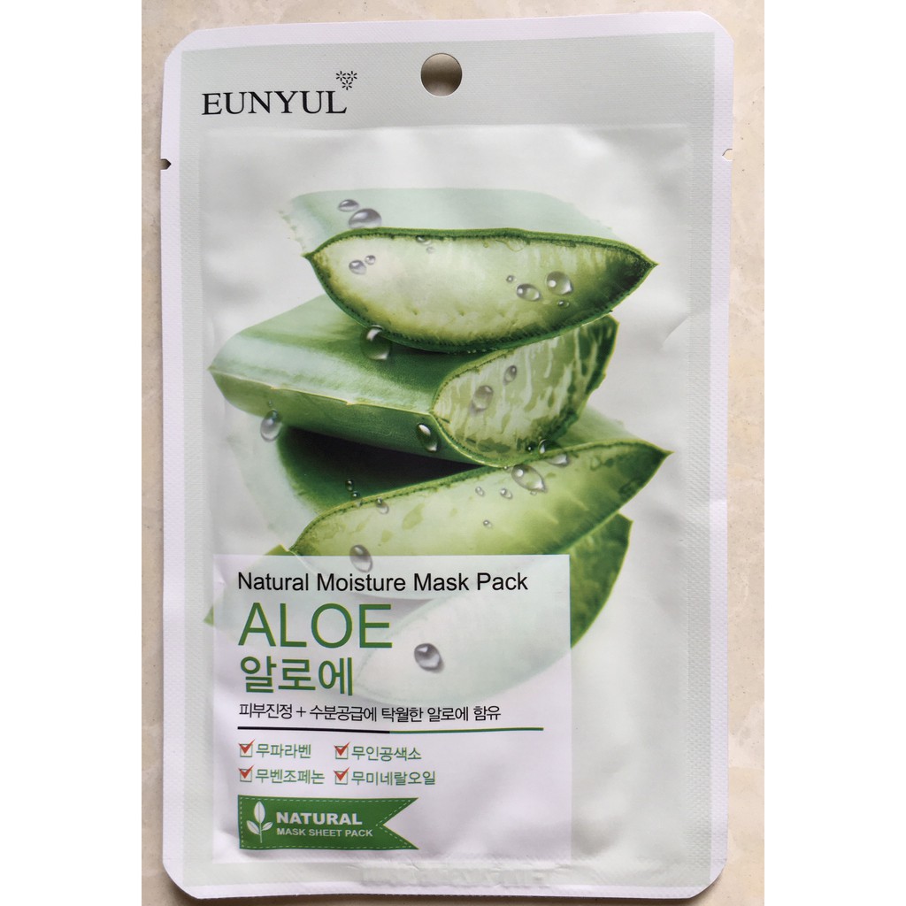 [Nội địa Hàn] Mặt nạ Nha đam - ALOE/ 알로에 - Eunyul Natural Moisture Mask Pack.