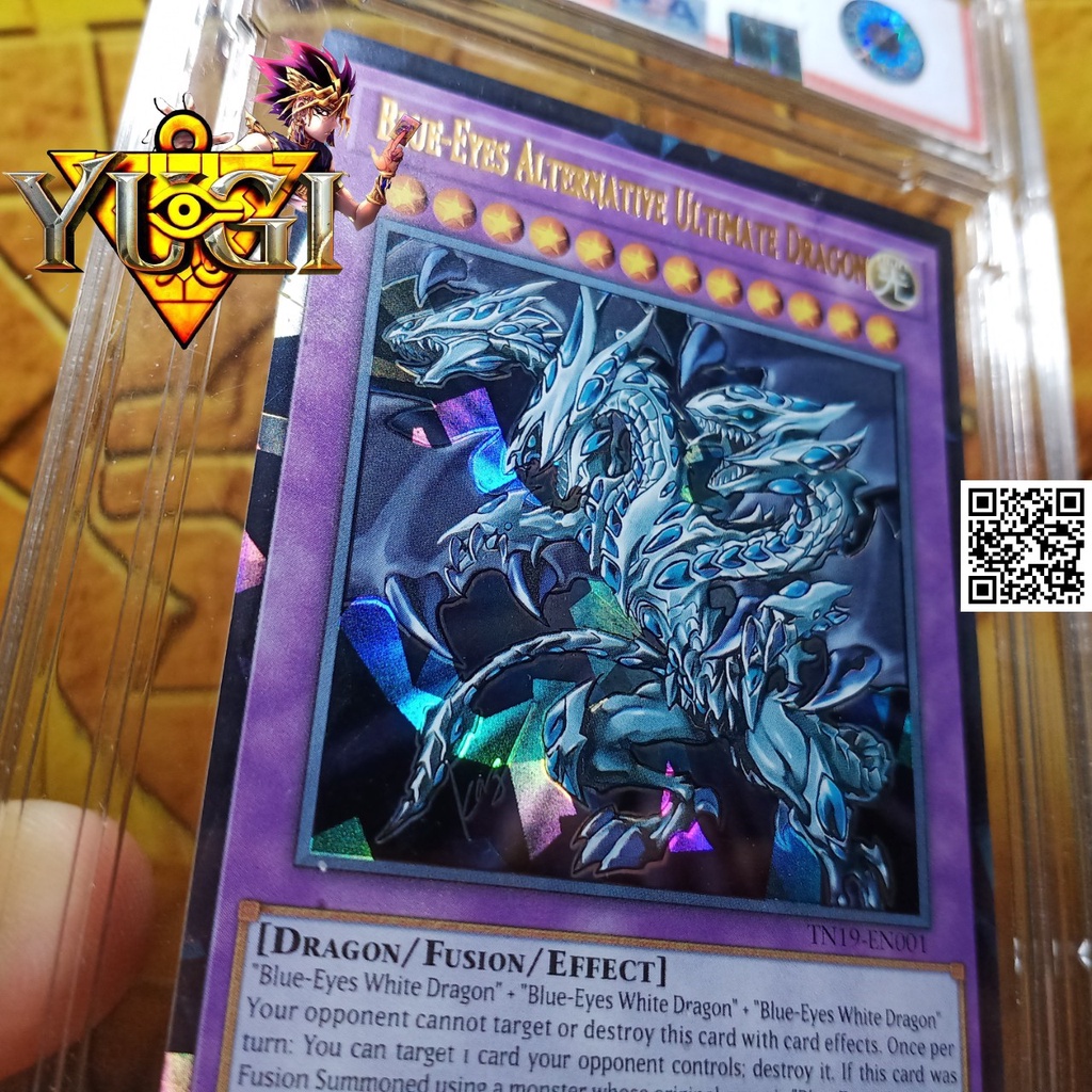 Bài yugioh lá Thanh Nhãn Luân Thế Tối Cực Long Blue Eyes Alternative Ultimate Dragon hiệu ứng phản quang Holofoil Rare 1