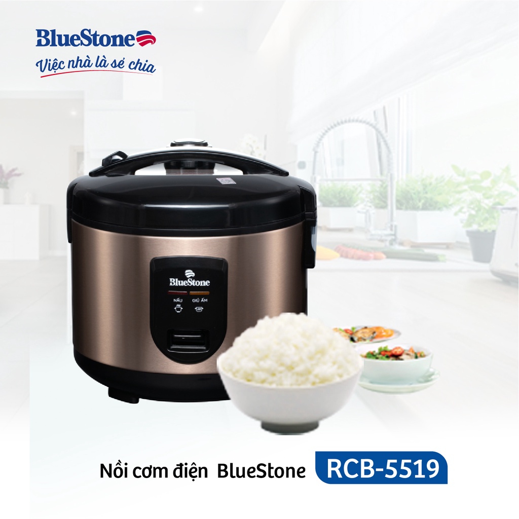 [Mã ELBLUEWL5 giảm 10% đơn 500K] NỒI CƠM ĐIỆN BLUESTONE RCB-5519