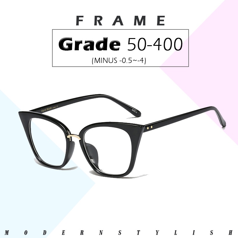 Mắt Kính Gọng Mắt Mèo Chống Bức Xạ Phong Cách Retro Chất Lượng Cao Cho Nữ