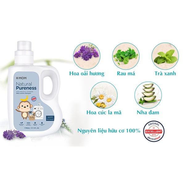 Nước Giặt Đồ Sơ Sinh Hữu Cơ K-Mom Hàn Quốc ( 1,7L )