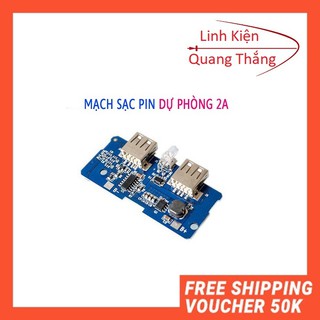 sạc dự phòng 5v-2a 2 cổng usb-linhkiendientubk