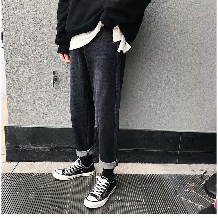 Quần Jean Ống Rộng Phong Cách Retro Nhật Bản Thời Trang Xuân Thu Cho Nam