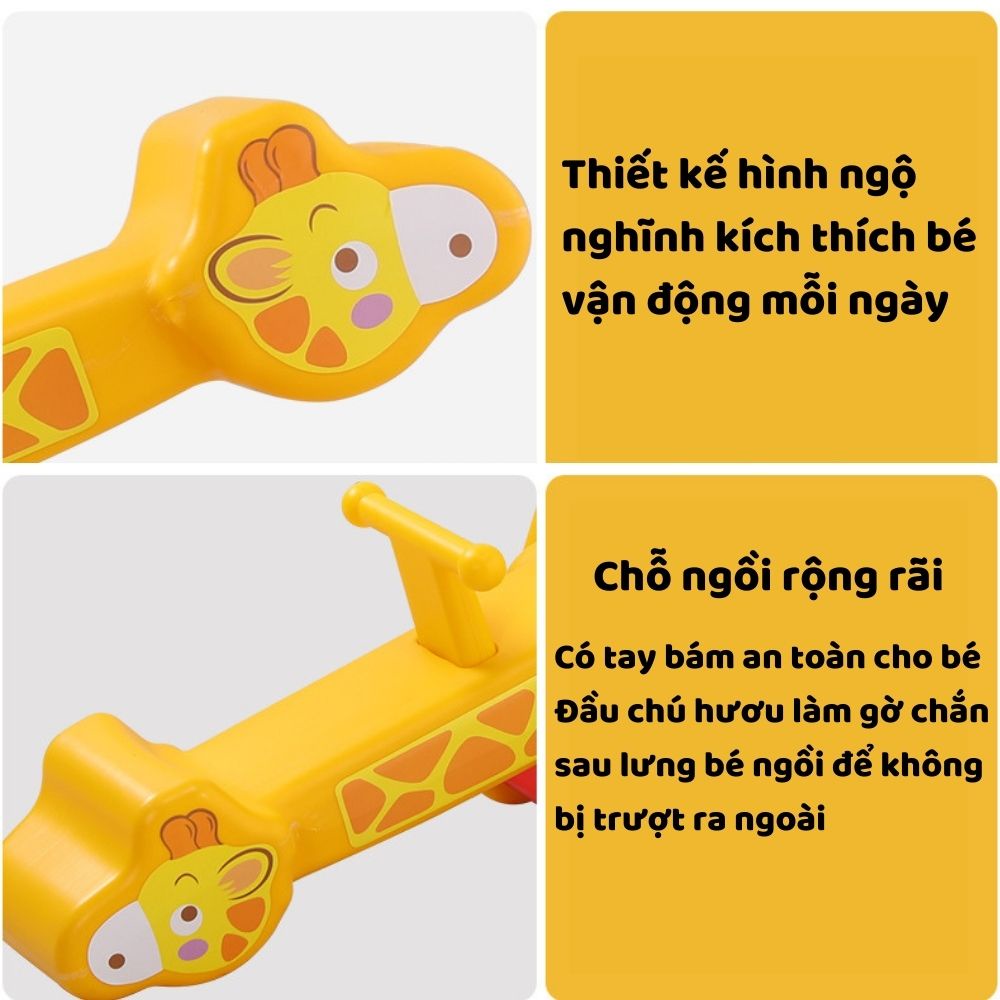 Bập Bênh Đôi Cho Bé Đồ Chơi Vận Động Hình Hươu Đáng Yêu Chất Liệu Nhựa An Toàn Zozon