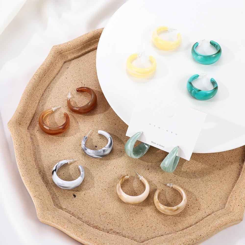 Khuyên Tai Vòng Lủng Lẳng Bằng Acrylic Axit Acetic Nhiều Màu Thời Trang