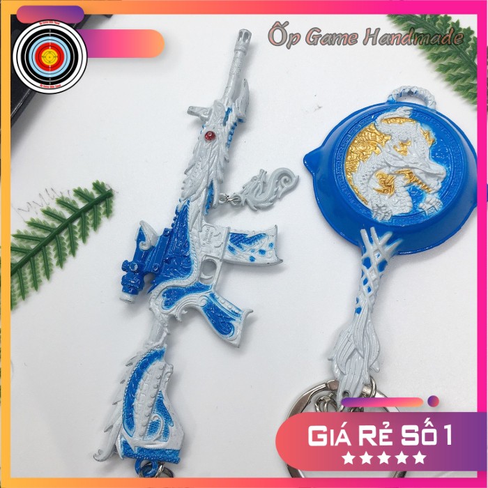 [CHẤT] Combo 2 Móc Khoá PUBG Skin Dragon Tuyết sứ Độc đáo - Móc khoa skin pupg chi tiết giống thật mới 2021