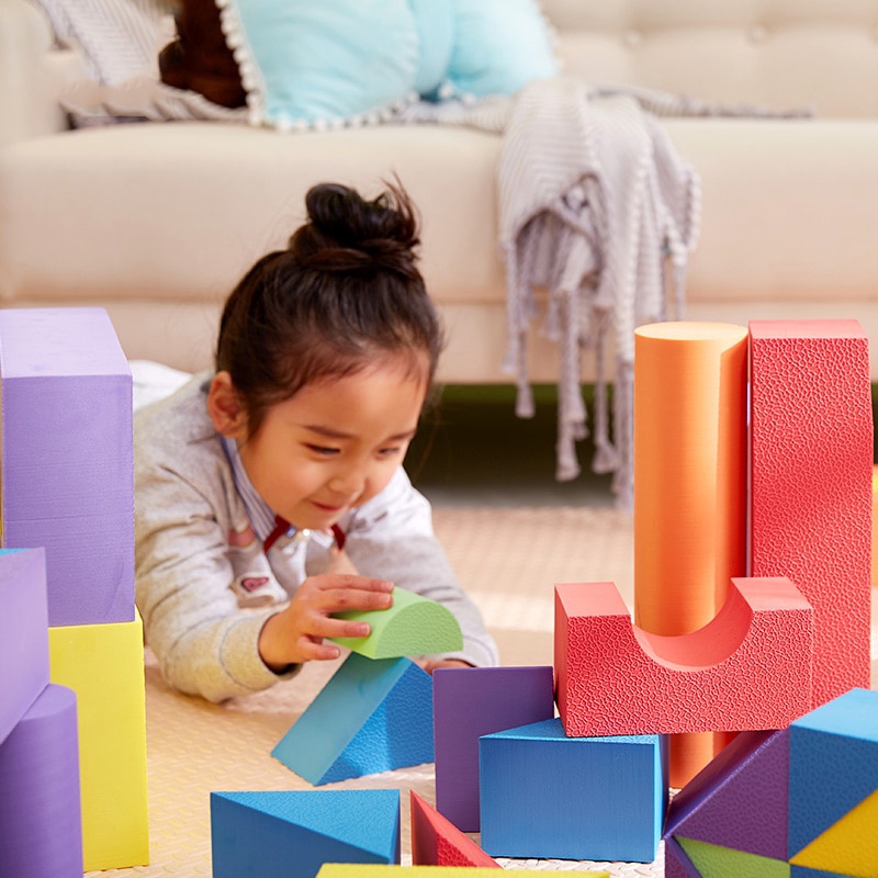 Bộ 50 khối đồ chơi xếp hình bằng xốp EVA kích thước lớn giáo dục sớm cho bé