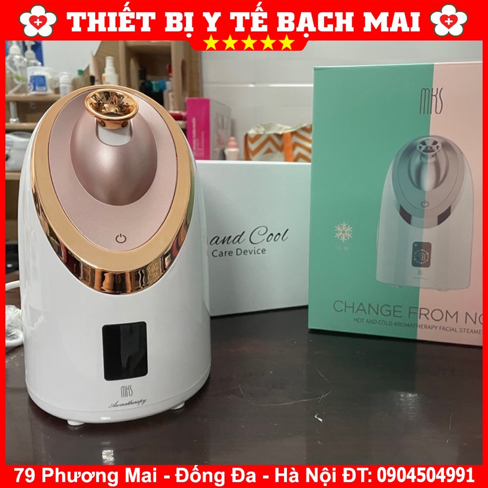 Máy Xông Mặt Nóng Lạnh Thông Minh Cao Cấp MKS NV8385  6 Chế Độ Xông, Công Nghệ Xông Nano ion - Tặng Tinh Dầu Xông