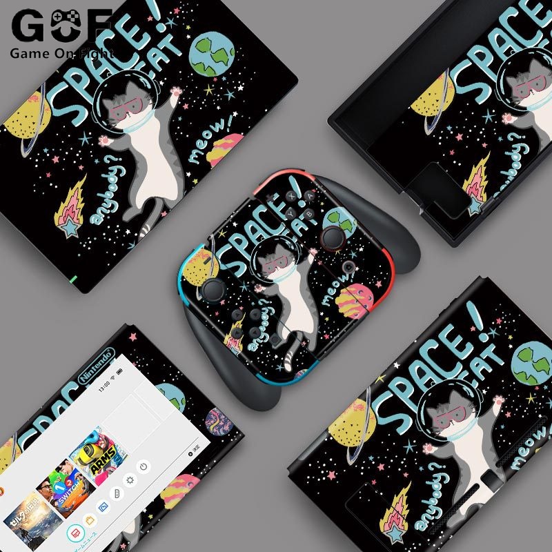 Miếng dán trang trí công tắc máy chơi game Nintendo Switch chống bụi chống trầy xước họa tiết Super Mario dễ thương