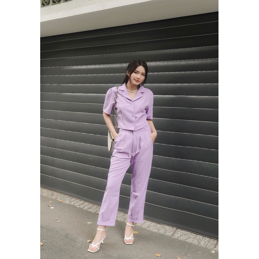 Set  Áo Cổ Vest Quần Dài - BLS22064