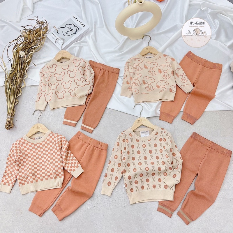 Bộ len lông thỏ cực dày ấm cho BÉ TRAI - BÉ GÁI