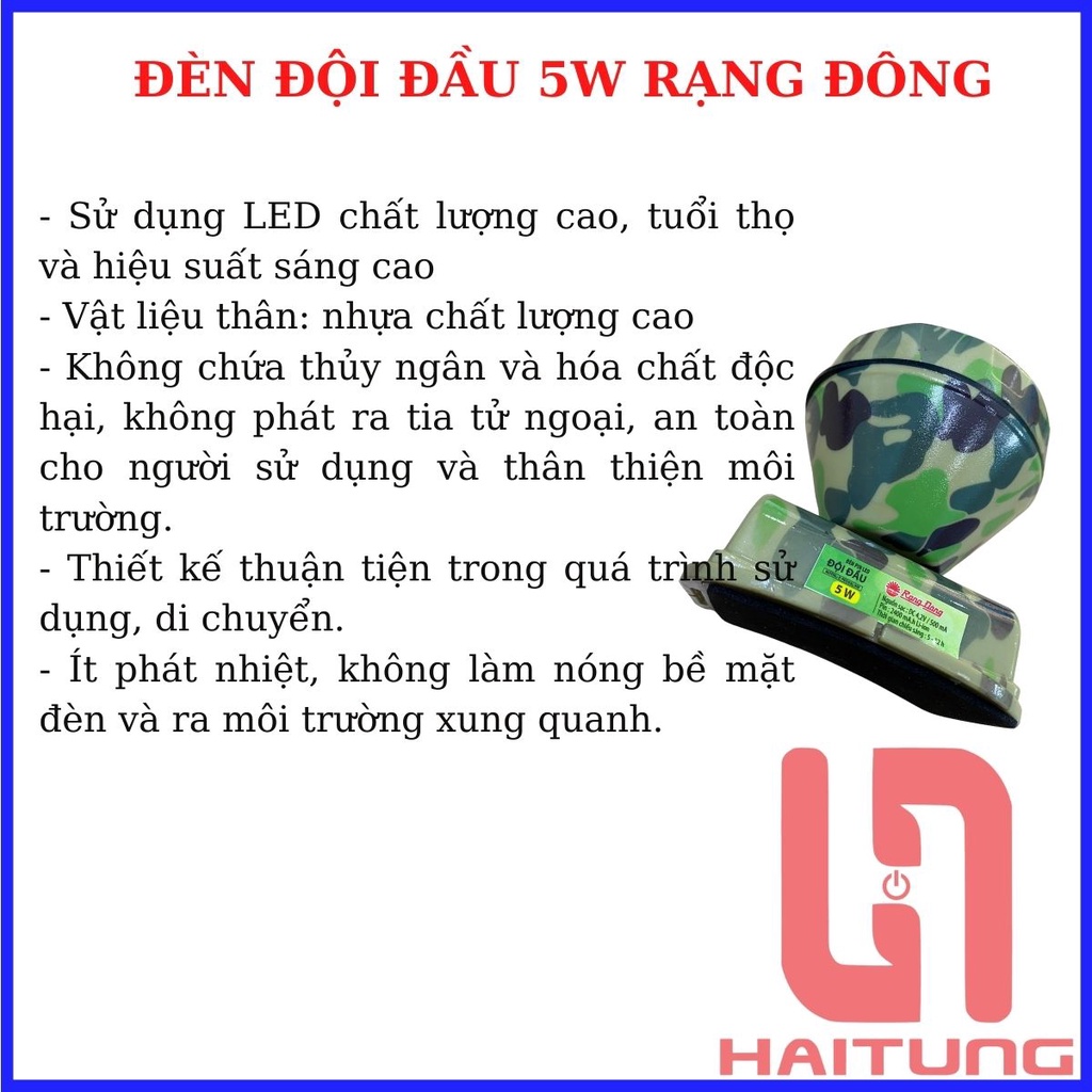 Đèn Pin LED Đội Đầu 5W Rạng Đông. Đèn LED Siêu Sáng. Đèn Pin Cực Trâu Giá Tốt. Hàng Chính Hãng.
