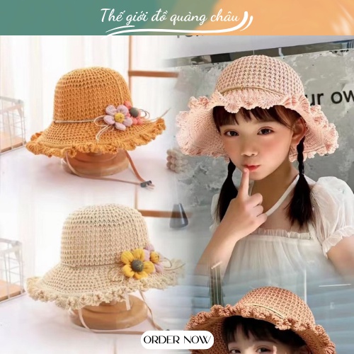 Mũ Cói Cho Bé Từ 8-20 Tuổi Hàng Quảng Châu Cao Cấp Loại 1 ( M13)