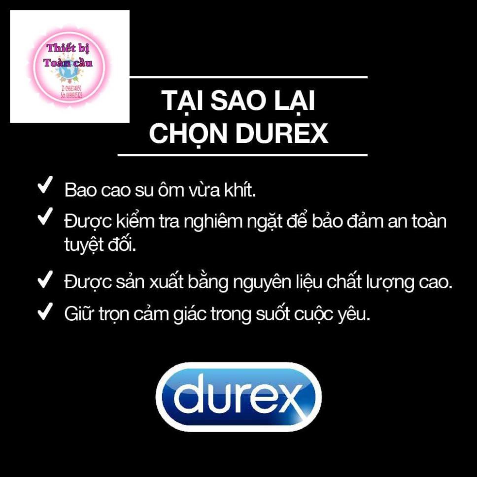 [CHECK MÃ VẠCH] Bao cao su DUREX kingtex hộp 3 bao, chất liệu tốt cao su thiên nhiên, an toàn, Hộp BCS size nhỏ bó sát