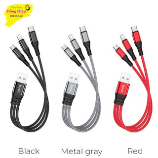 Cáp Sạc Ngắn 25cm 3 Đầu Hoco X47