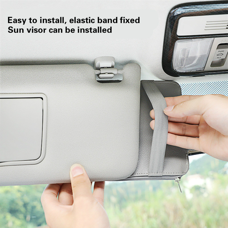 Túi đựng thẻ đa năng bằng pu gắn tấm che nắng xe hơi