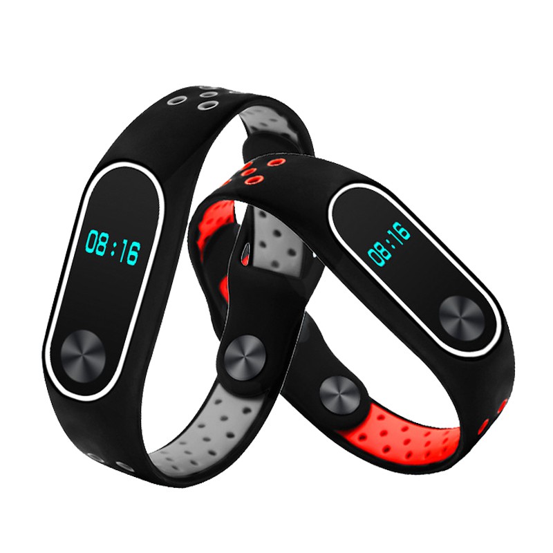 AMORUS Dây đeo silicon cho đồng hồ thông minh Xiaomi Mi Band 2 - Màu Đỏ