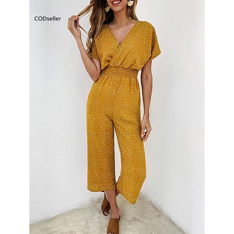 COD_ Loose Summer Jumpsuit Loose Jumpsuit Pocket Overalls Breathable for Vacation