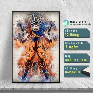 Tranh Goku Treo Tường Siêu Đẹp, Có Khung, Tặng Đinh Treo Tranh