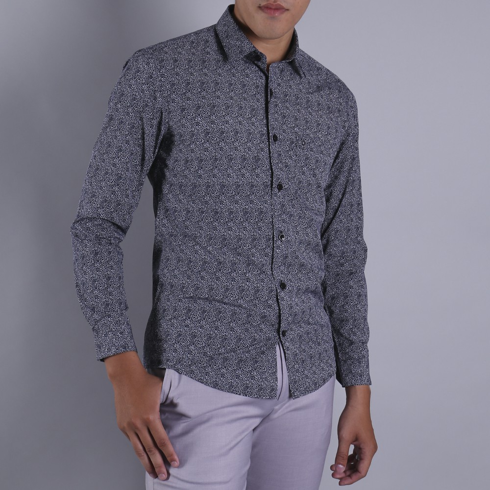 Áo sơmi nam tay dài Owen chất Bamboo dáng Regulafit màu xám - AR90511D