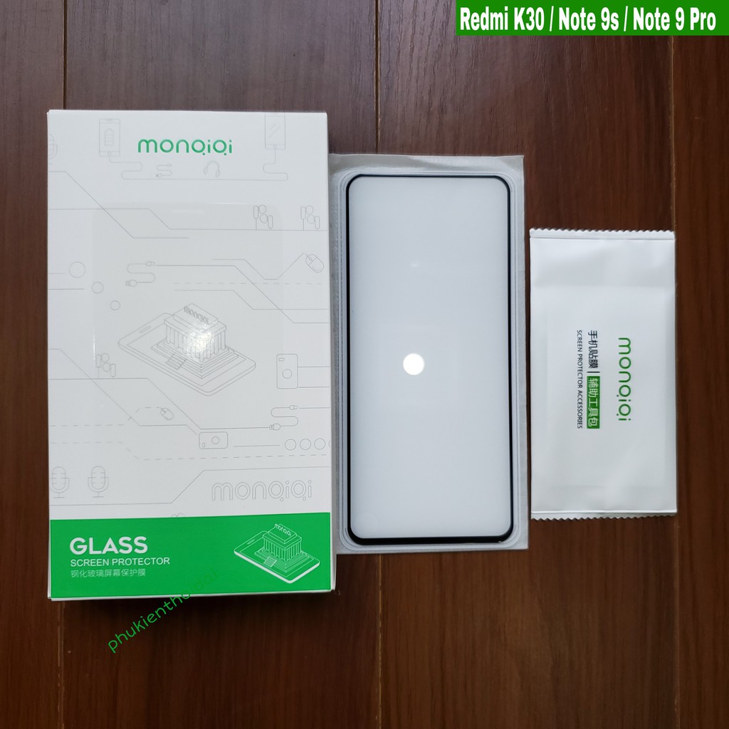 Kính cường lực MONQIQI Redmi Note 9s / Redmi K30 dùng chung  Full màn viền mỏng chơi game mượt 3