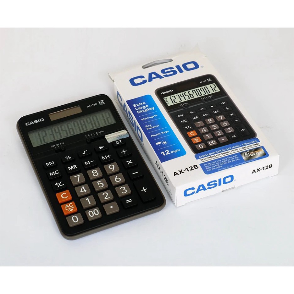 [Có sẵn] [Ảnh thật] Máy Tính Để Bàn AX-12B - Máy tính Casio Cầm Tay Để Bàn Tính Cho Shop - Bảo hành 6 tháng