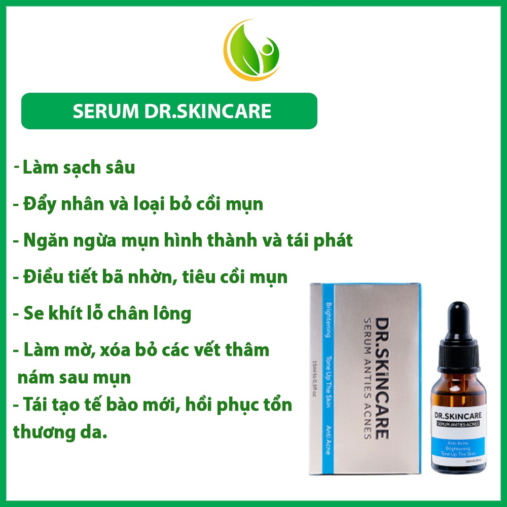 Combo ngăn ngừa mụn Dr skincare, sữa rửa mặt, serum giảm mụn mờ thâm Dr skincare chính hãng check mã điện tử