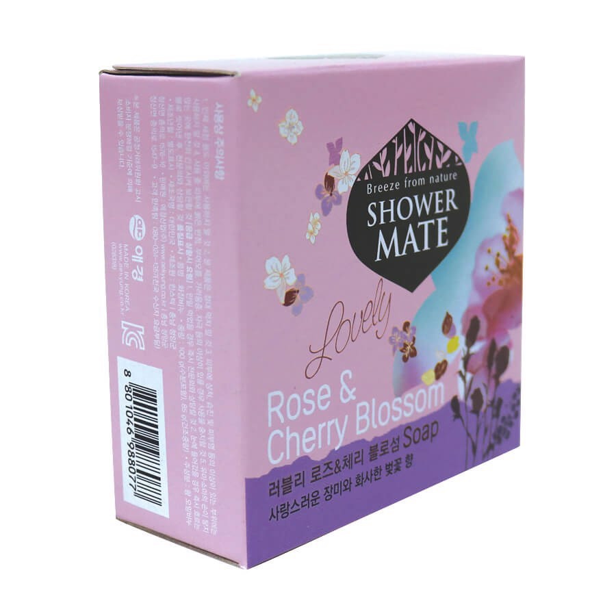 Xà bông tắm dưỡng da cao cấp giúp da mịn màng và làm sạch da SHOWERMATE Rose &amp; Cherry Blossom 100g - Hàn Quốc Chính Hãng