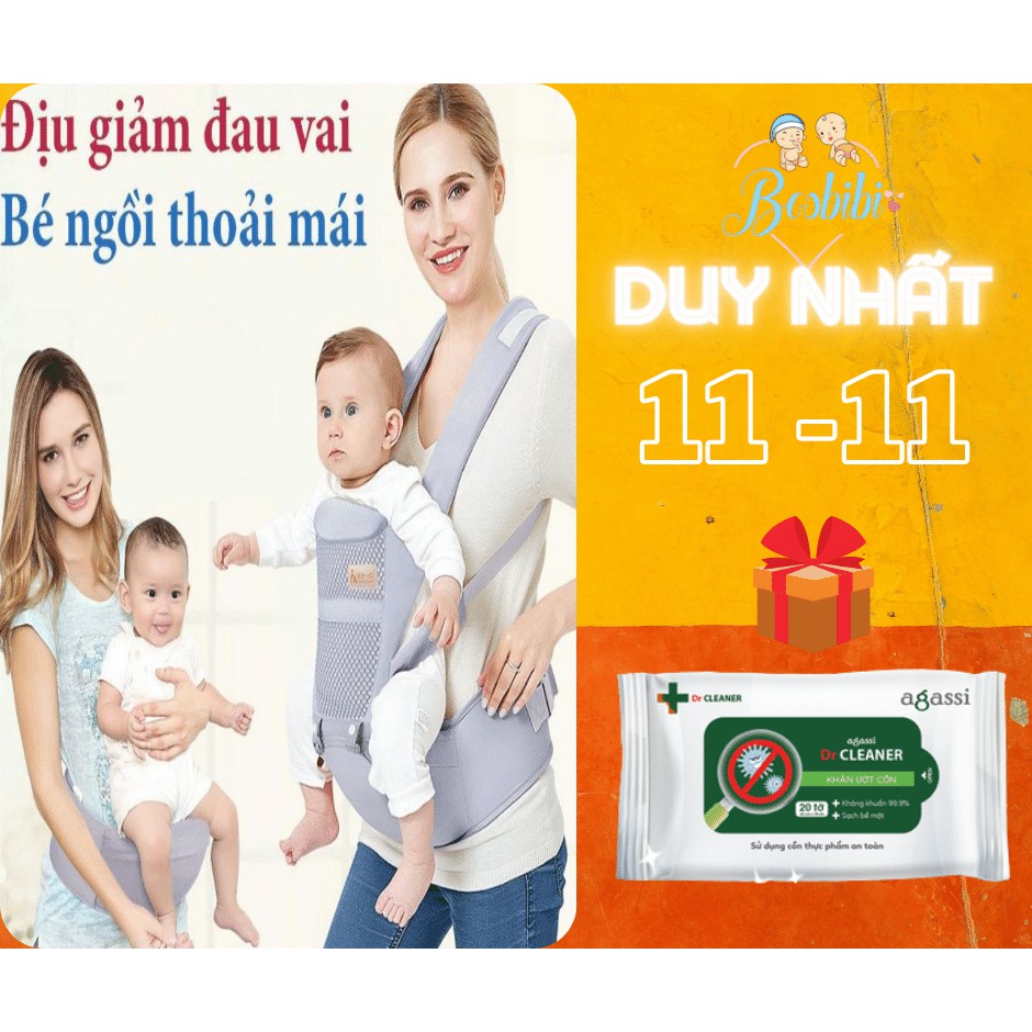 Địu Em Bé 4 Tư Thế, Địu Ngồi Trợ Lực, Chống Gù Cho Bé Gọn Nhẹ Tiện Dụng