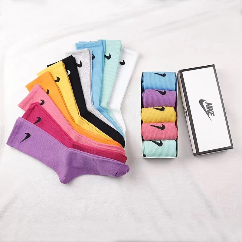 Aoki -  Tất vớ thể thao nam nữ cổ cao unisex  Nhiều Màu Đóng Hộp combo 5 Cái Màu ngẫu nhiên