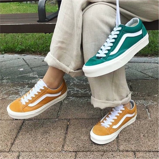 Vans old skool vàng và xanh ( bản rep cực đẹp, kèm ảnh thật)