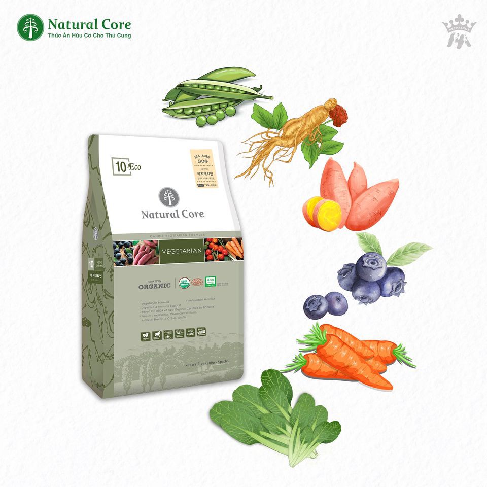 Natural Core hạt rau củ thuần chay cho chó mèo 1kg