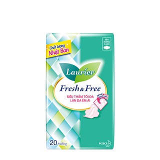 Combo 3 Gói Băng Vệ Sinh Laurier Fresh & Free Siêu Mỏng Cánh 20 Miếng Nhập Khẩu Thái Lan
