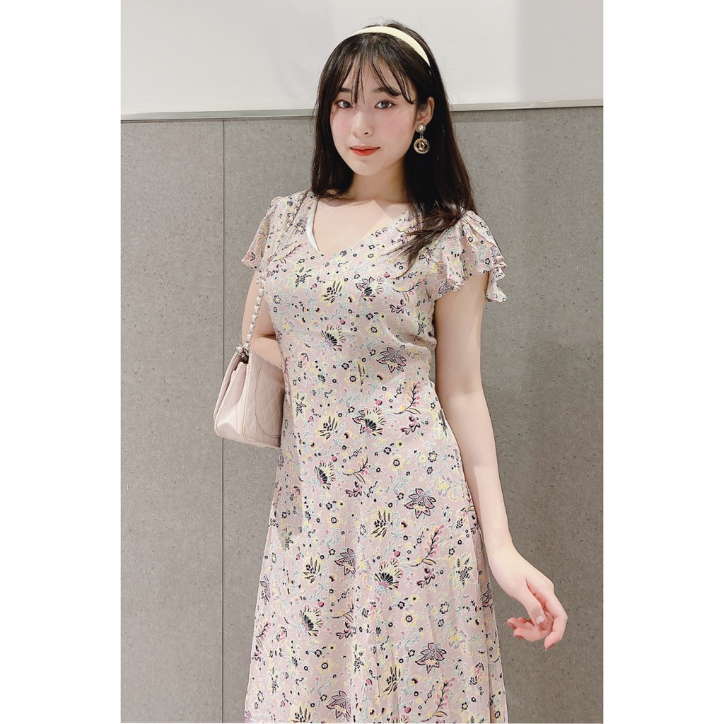 Đầm xòe nữ hoa nhí tay ngắn bồng 20AGAIN DEW0540 | BigBuy360 - bigbuy360.vn