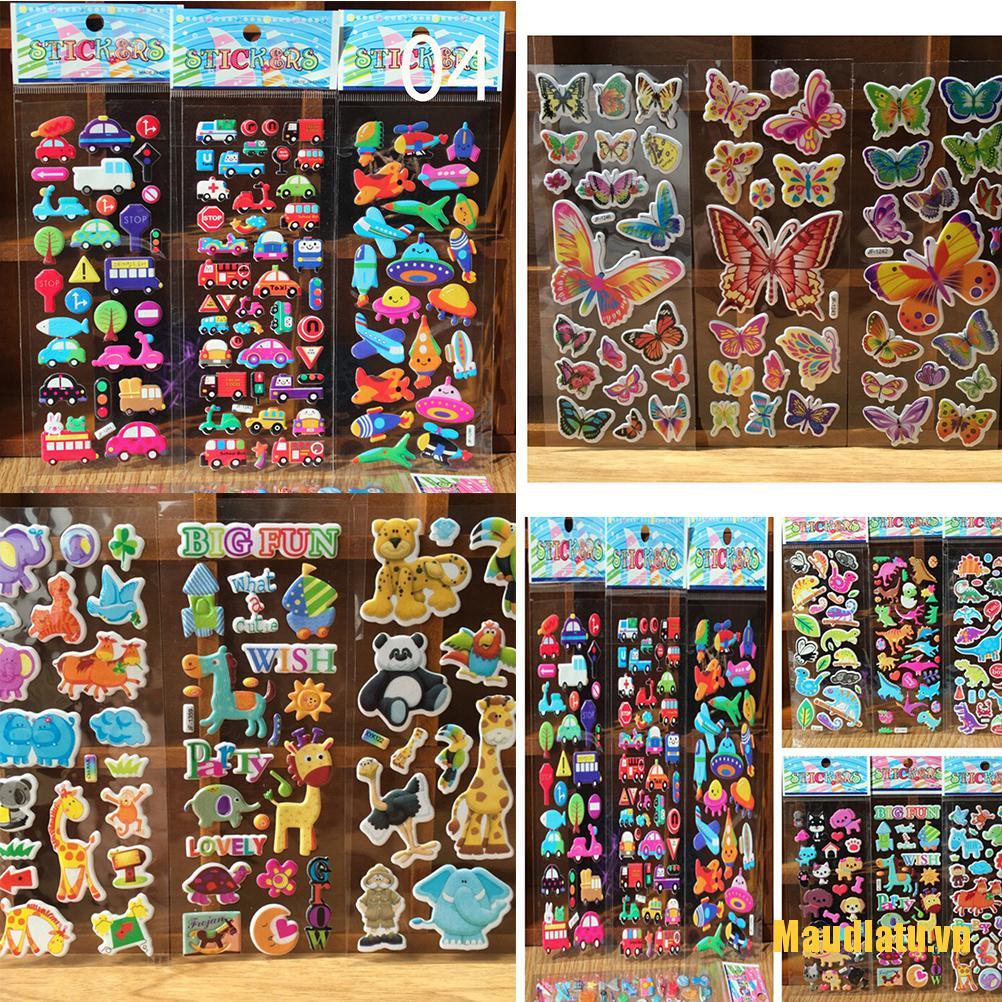Set 10 Miếng Dán 3d Cho Bé