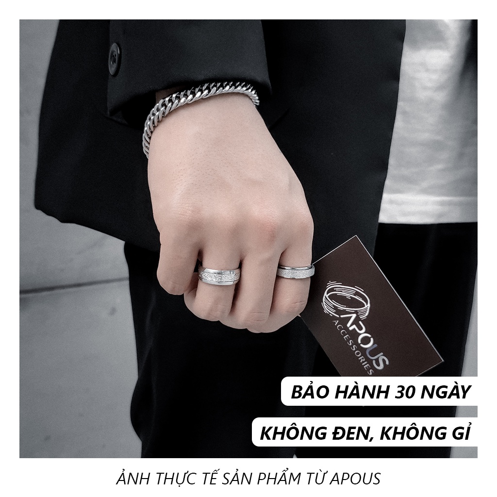 Nhẫn nam nữ Basic Bling Ring - Thép không gỉ - Phụ kiện trang sức Unisex Apous