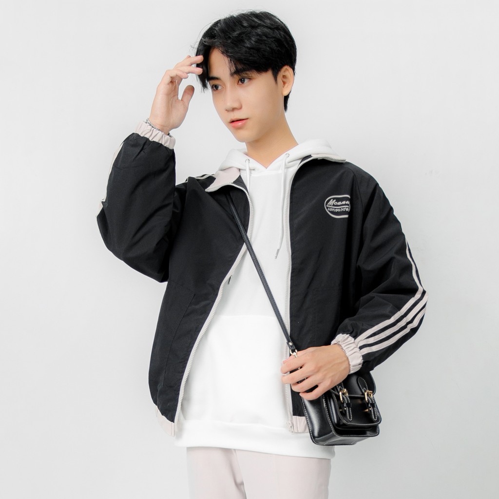 Áo Khoác Gió Thể Thao Nam MANDO 2 Lớp Kiểu Dáng Thể Thao Basic Unisex Thời Trang Hàn Quốc Form Rộng 3 Màu KGN002