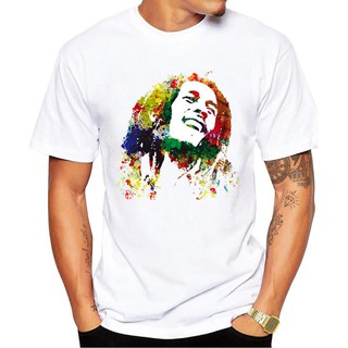 Áo Thun Nam Tay Ngắn Cổ Tròn In Hình Ca Sĩ Bob Marley Cá Tính