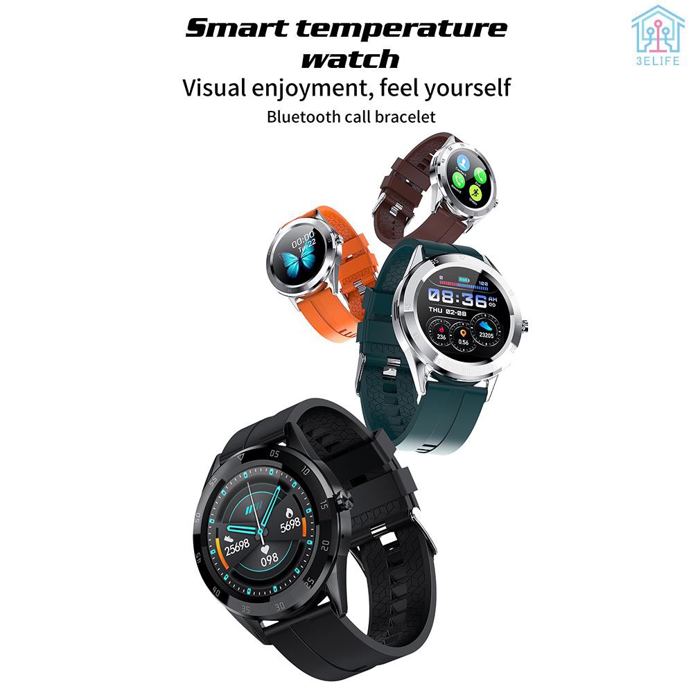 【E&amp;V】Multi-function Large Screen Waterproof Intelligent Watch BT Call Message Reminder Sport Record Health Monitor (Brown)