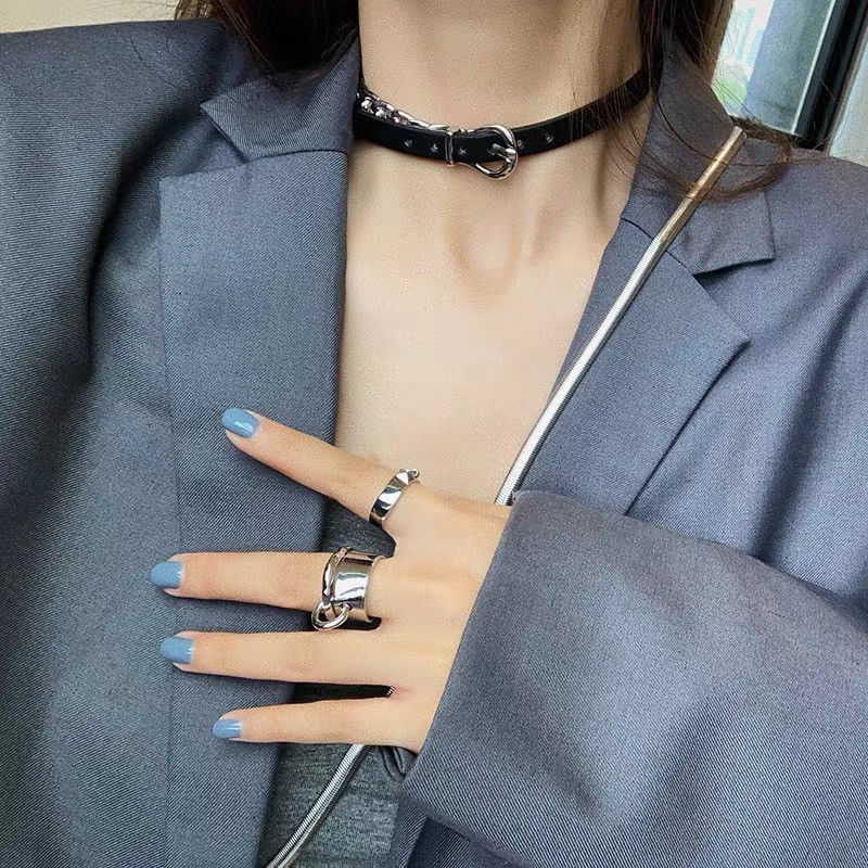 Vòng Cổ Dây Xích Bản Rộng Phong Cách Harajuku Hàn Quốc 19903