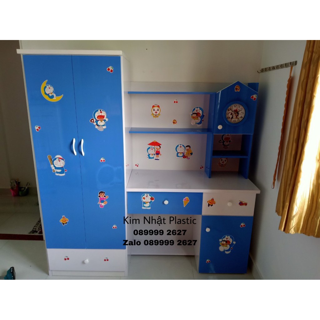Bàn học sinh kèm tủ nhựa Đài Loan cực đẹp freeship