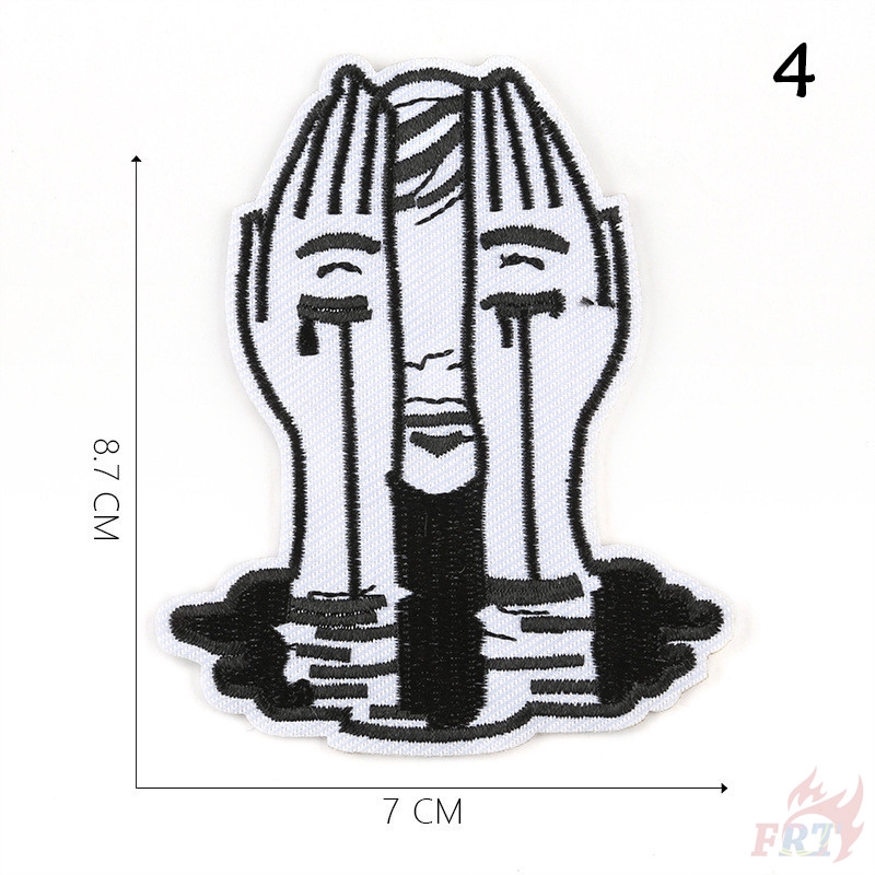 Miếng vá ủi quần áo hình cô gái màu trắng đen nghệ thuật