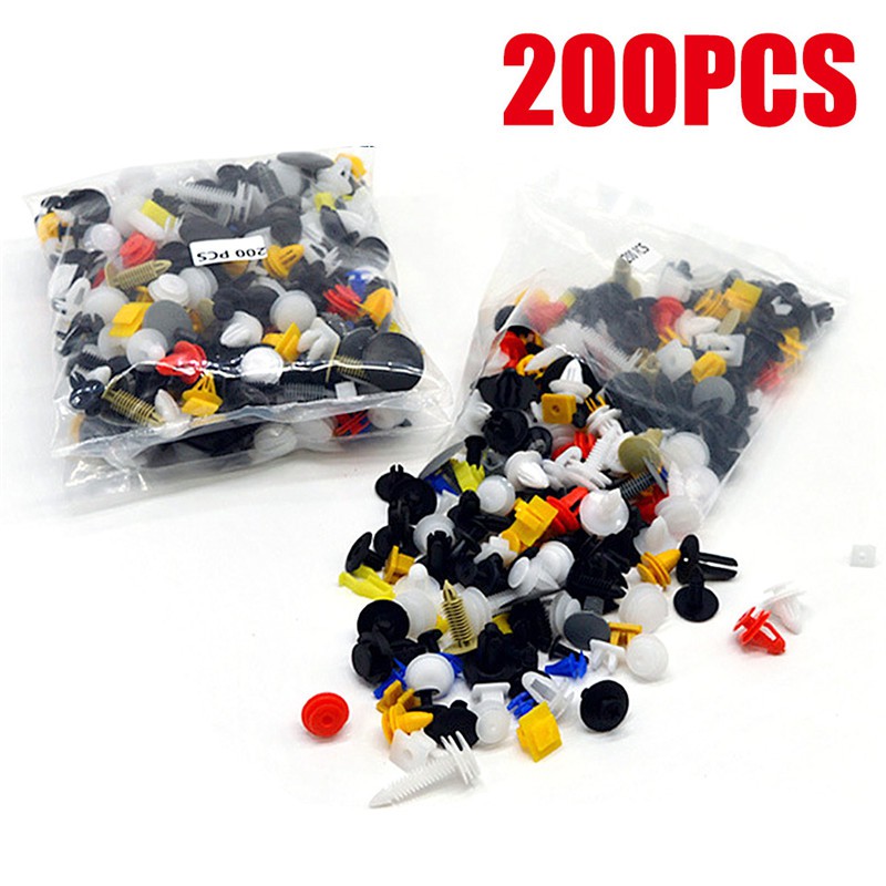 Set 200 Đinh Tán Phụ Tùng Đa Năng Bằng Nhựa Dành Cho Ô Tô