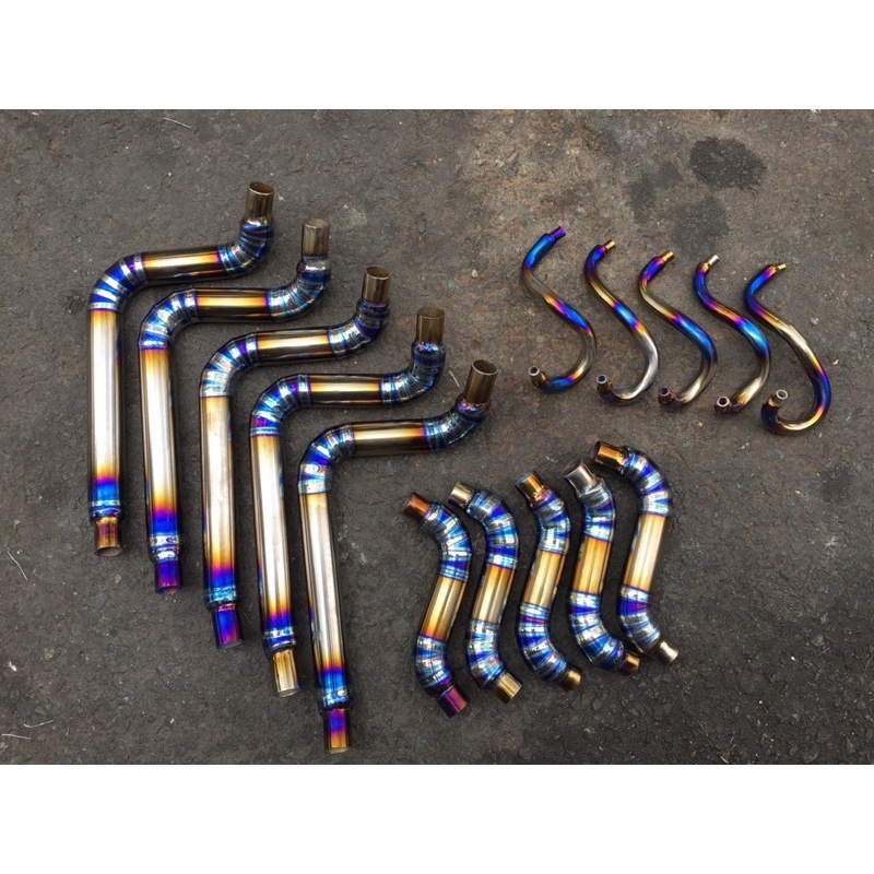 Ống nước titan bắn cát vàng, nhám,dầy 1,5li bao ko xì nước dành cho dòng xe Satria, Raider, Winner, Sonic