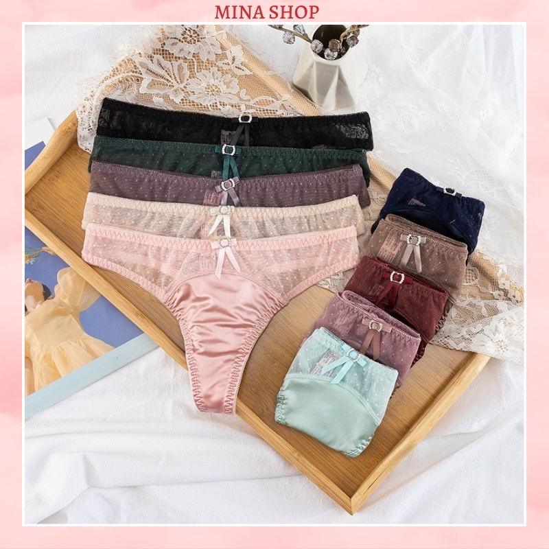 Quần Lọt Khe Su Lụa Viền Ren MINA8049 Mịn Màng, Quyến Rũ