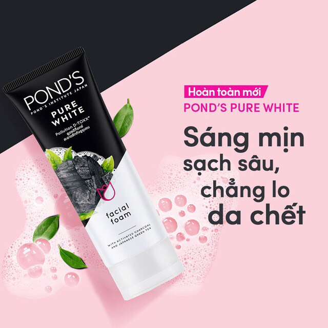 Sữa rửa mặt Pond’s Pure White Ngọc trai đen Trắng da 100g