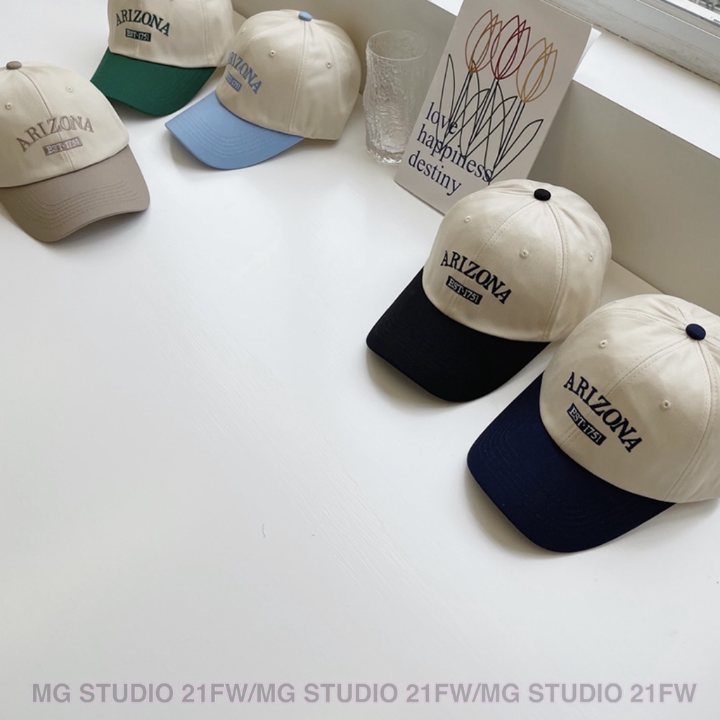Mũ lưỡi trai MG STUDIO thêu chữ cái “ARIZONA ” với 5 màu sắc tùy chọn
